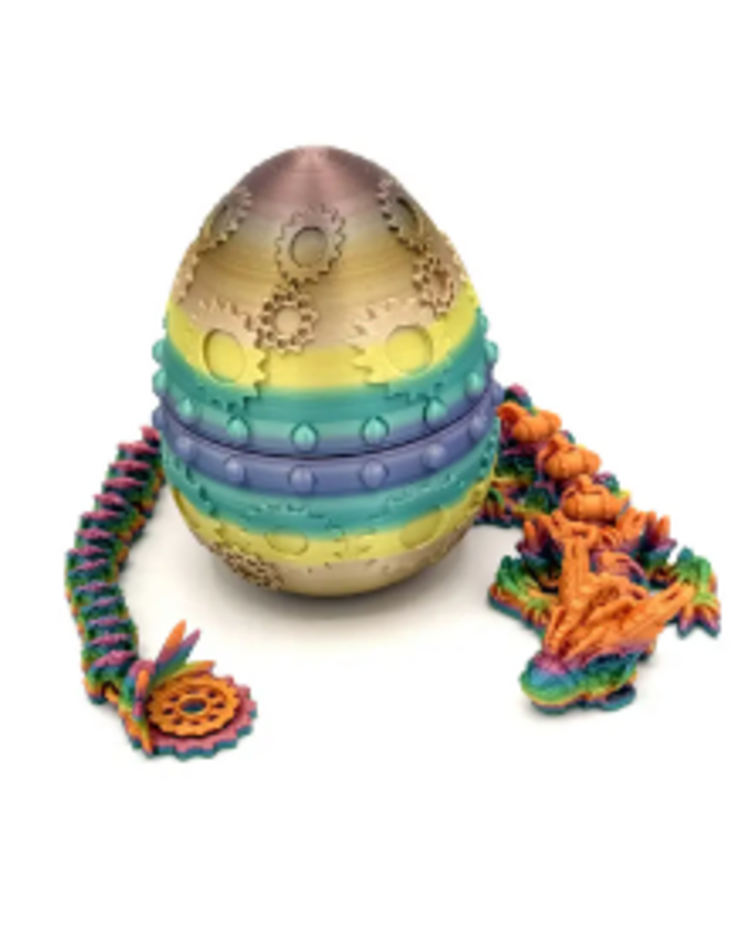PYE Games 3D Printed Mystery Steampunk Dragon Egg  Fidget Toy (Assorted Colors: Assorted Styles)