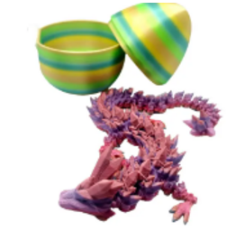 PYE Games 3D Printed Mystery Crystal Dragon Egg  Fidget Toy (Assorted Colors: Assorted Styles)