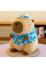 Showcase Plush Capybara Kawaii Hawaiian Vacation Shirt & Hat