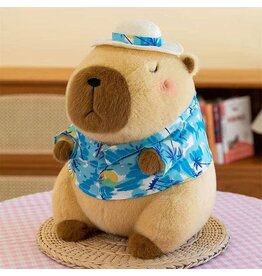 Showcase Plush Capybara Kawaii Hawaiian Vacation Shirt & Hat