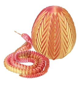 Showcase 3D Printed Snake inside 3D Egg - Red & Copper