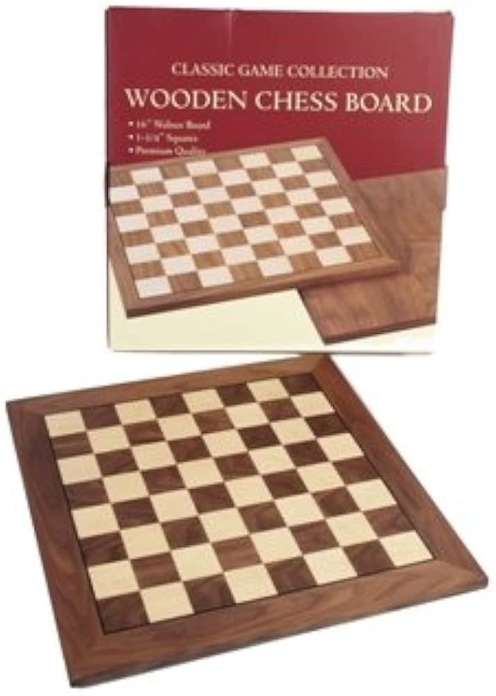 Game 16" Wooden Chess Board (No Chess Men)