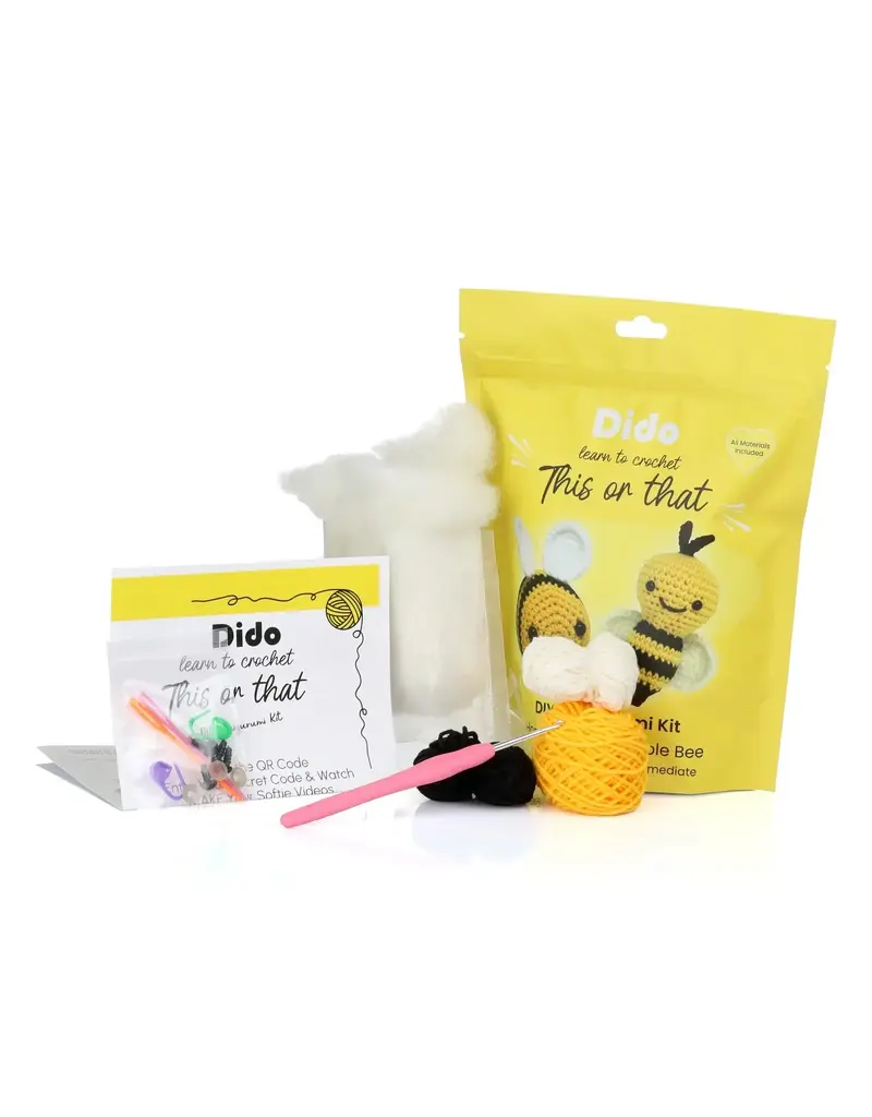 Dido CraftWorks DIY Amigurumi Kit - Honey Bee or Bumble Bee