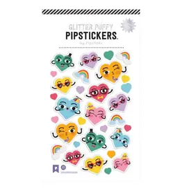 PIPSTICKS Stickers - Decorative Pipstickers - Puffy Huggable Hearts