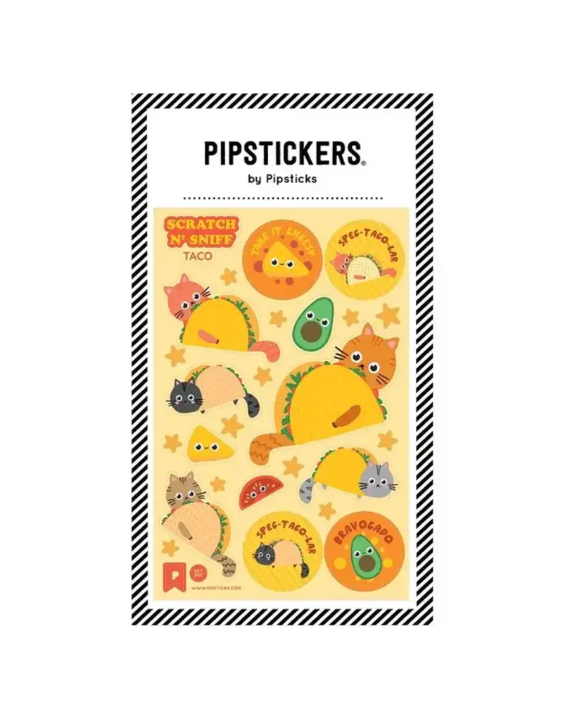 PIPSTICKS Stickers - Decorative Pipstickers -  Scratch n' Sniff Take it Cheesy