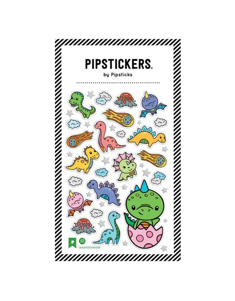 PIPSTICKS Stickers - Decorative Pipstickers -  Glittery Puffy Little Dinosaurs