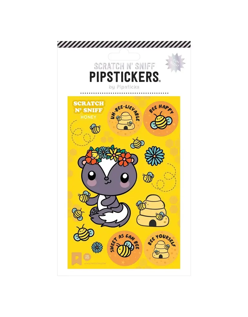 PIPSTICKS Stickers - Decorative Pipstickers -  Scratch n' Sniff Sweet As Can Bee