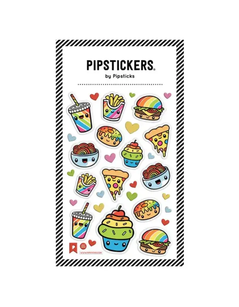 PIPSTICKS Stickers - Decorative Pipstickers -  Glittery Puffy Junk Food