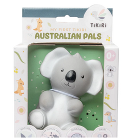 Tikiri Toys LLC My First Tikiri Australian Pals - Koala Natural Rubber Teether, Rattle & Bath Toy