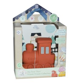 Tikiri Toys LLC My First Tikiri Vroom Vroom Collection - Train Natural Rubber Teether, Rattle & Bath Toy