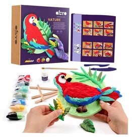 fainotoys LLC Air Dry Clay 3D Painting Kit Macaw