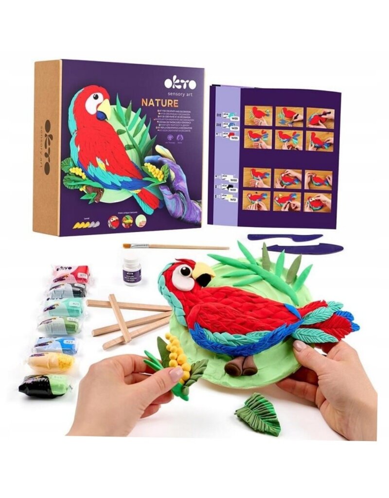 fainotoys LLC Air Dry Clay 3D Painting Kit Macaw