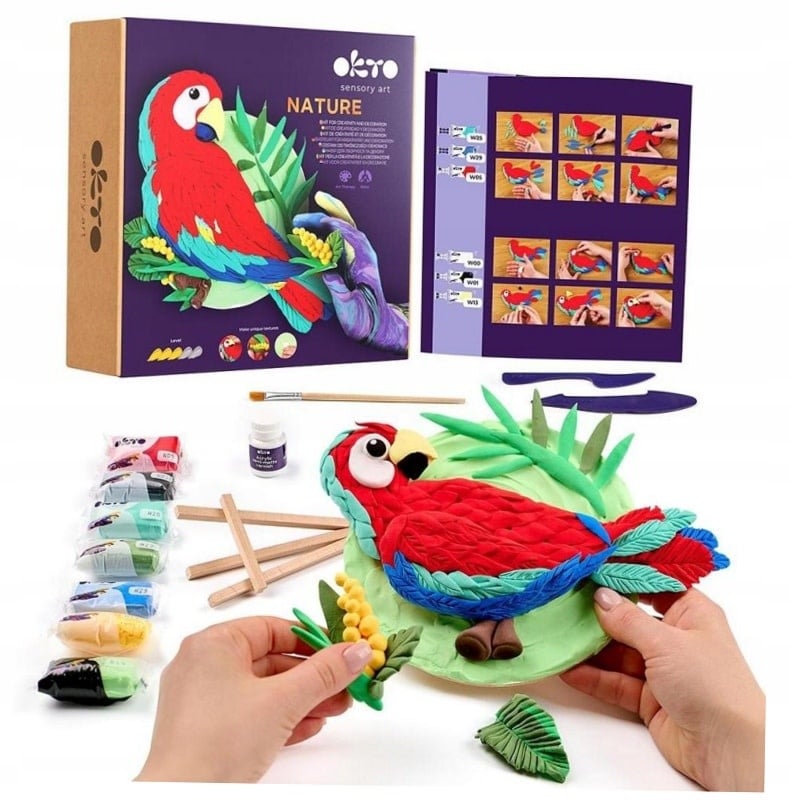 Air Dry Clay 3D Painting Kit Macaw