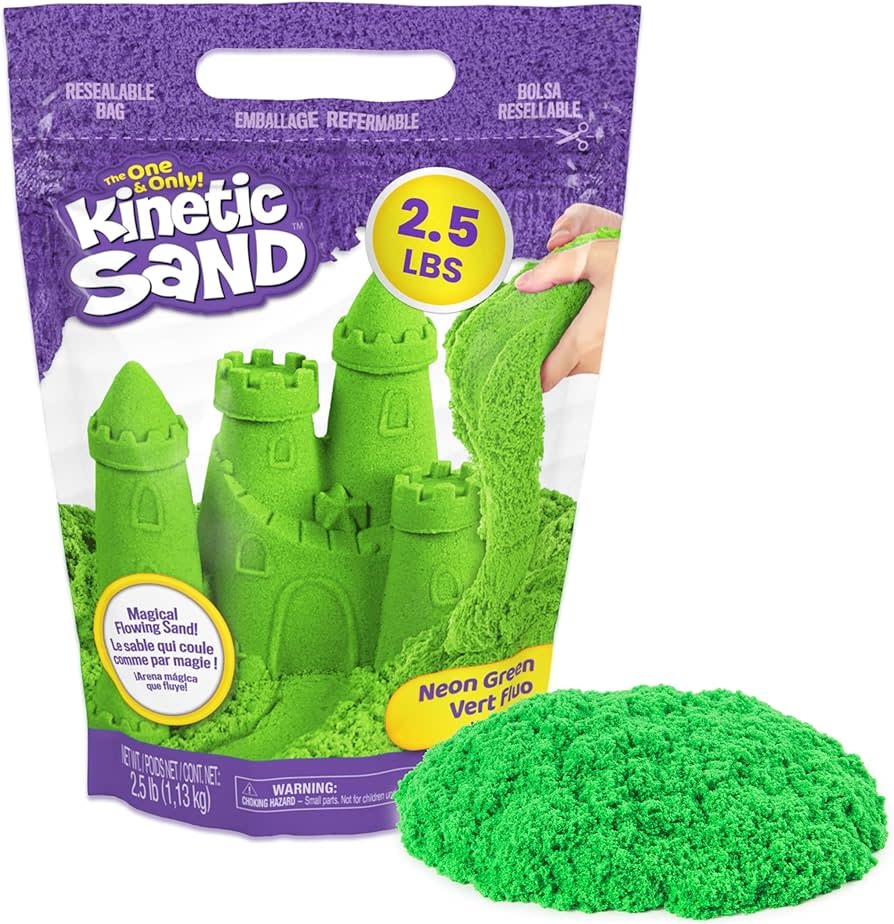 Sensory Kinetic Sand - Neon Green (2 lb Bag)
