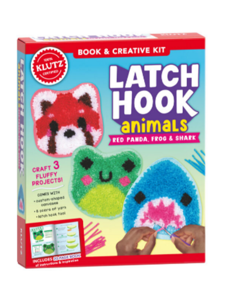 Klutz Klutz Latch Hook Animals - Red Panda, Frog & Shark