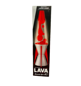 Lava Lite Lava Lamp Classic - Astrosurge Retro Rocket Red/ Clear/ Silver- 14.5"