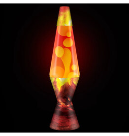 Schylling Lava Lamp Classic - Erupting Crater - Yellow Lava/Red Liquid/Volcanic Base - 14.5"