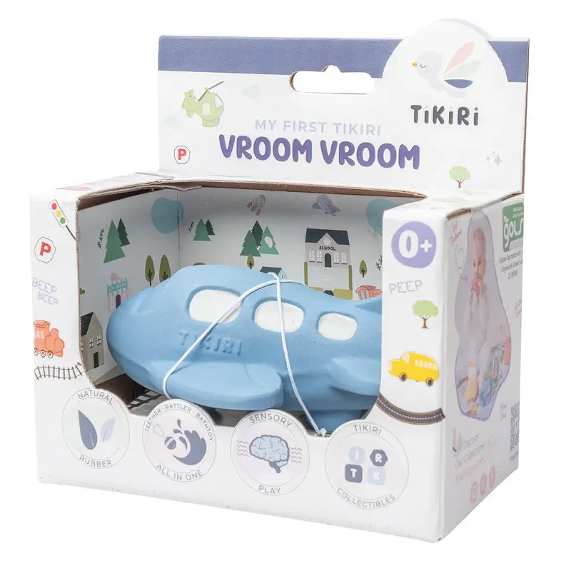 Tikiri Plane Natural Rubber Rattle