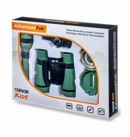 Carson optical Carson Kids Adventure Pak with 30mm Binocular, Lensatic Compass, Flashlight, Whistle & Thermometer