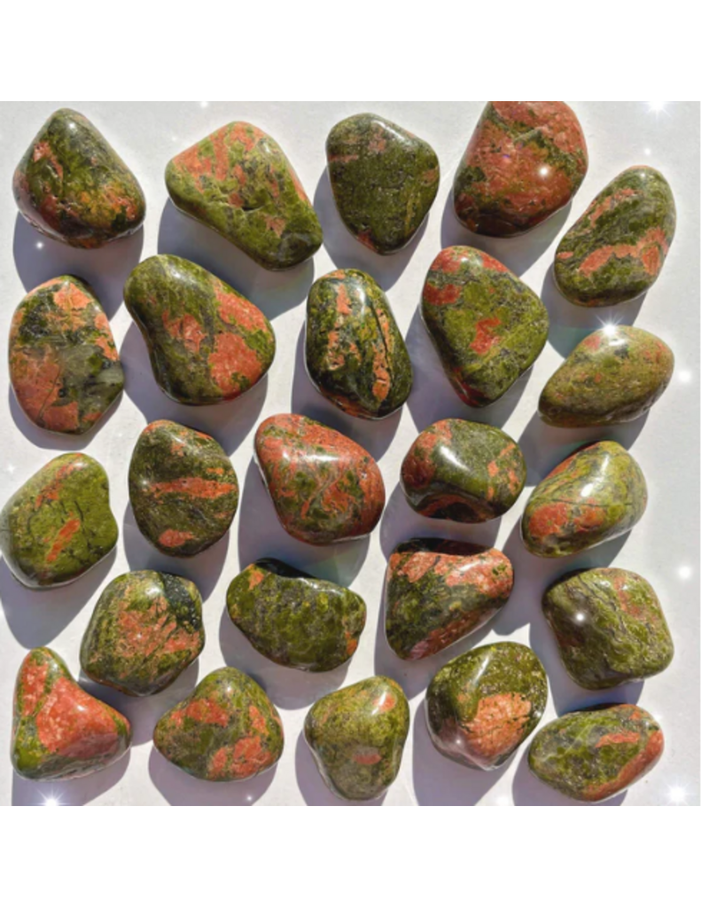 Squire Boone Village Rock/Mineral - Unakite Tumbled  1" (Sizes and Colors Vary; Sold Individually)