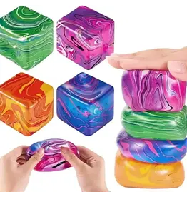 plush looks NO UPC Stress Relief Cube Sensory Fidget Toy Squishy Ice Cube Purple / Blue