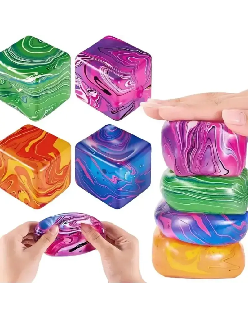 plush looks NO UPC Stress Relief Cube Sensory Fidget Toy Squishy Ice Cube Purple / Blue