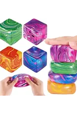 plush looks NO UPC Stress Relief Cube Sensory Fidget Toy Squishy Ice Cube Purple / Blue