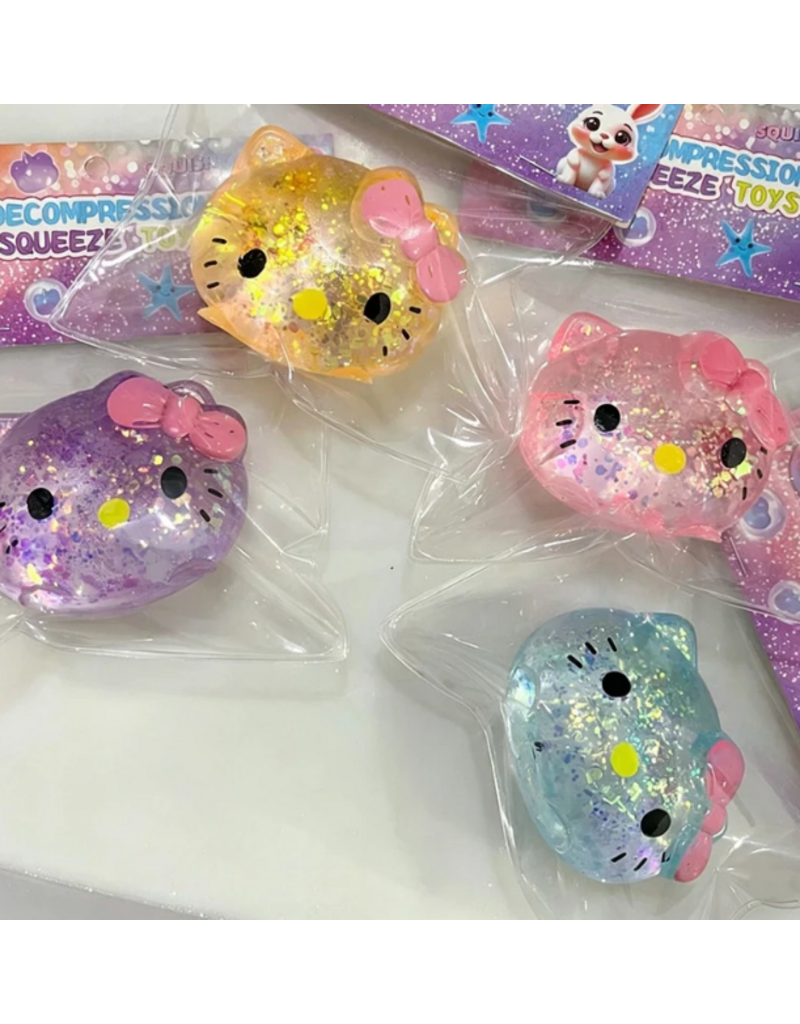 Sparkling Extras NO UPC Hello Kitty Glitter Squishy Squeeze Toy Fidget Toy