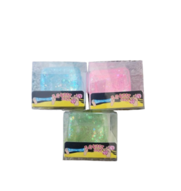 Cap Zone Shimmery Glitter Cube Putty Filled Squishy - Squeez Ball (Assorted Colors; Sold Individually)