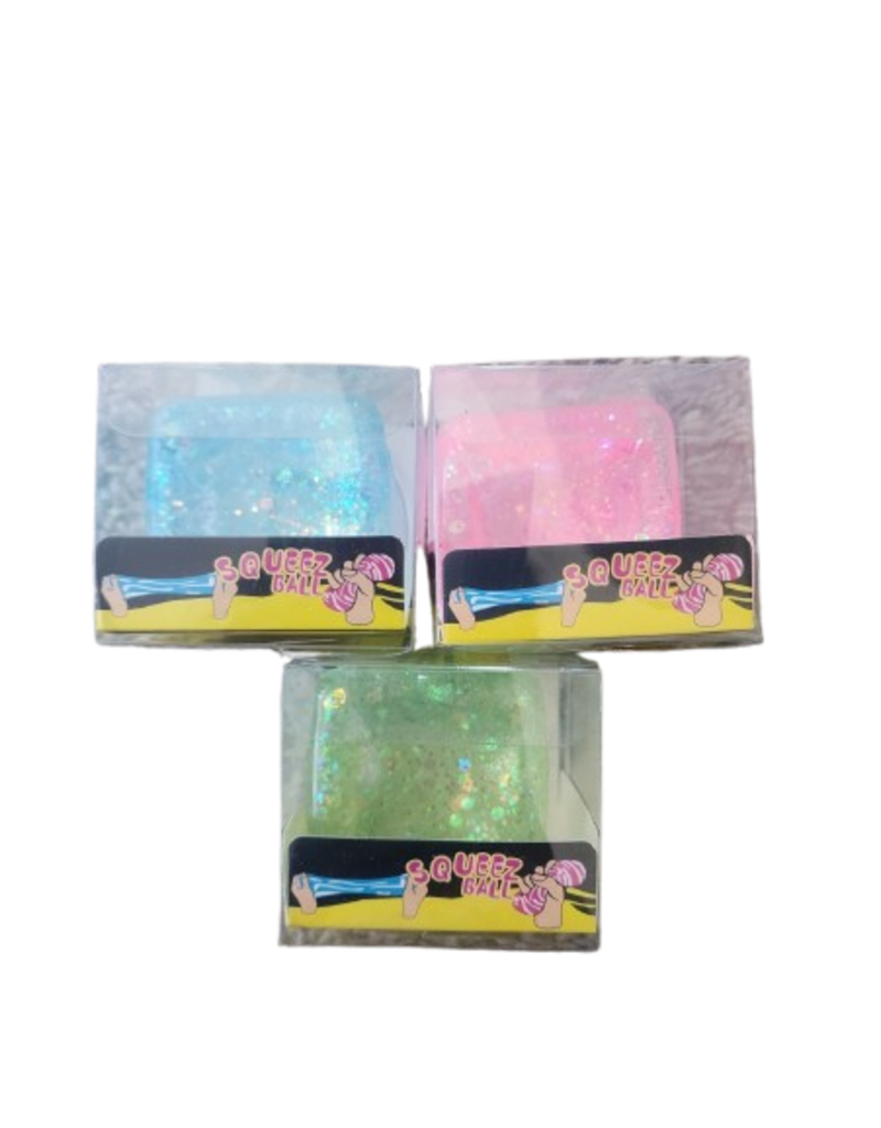 Cap Zone Shimmery Glitter Cube Putty Filled Squishy - Squeez Ball
