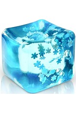 Cap Zone Blue Snowflake Glitter Cube Putty Filled Squishy - Squeez Ball