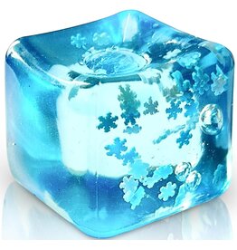 Cap Zone Blue Snowflake Glitter Cube Putty Filled Squishy - Squeez Ball