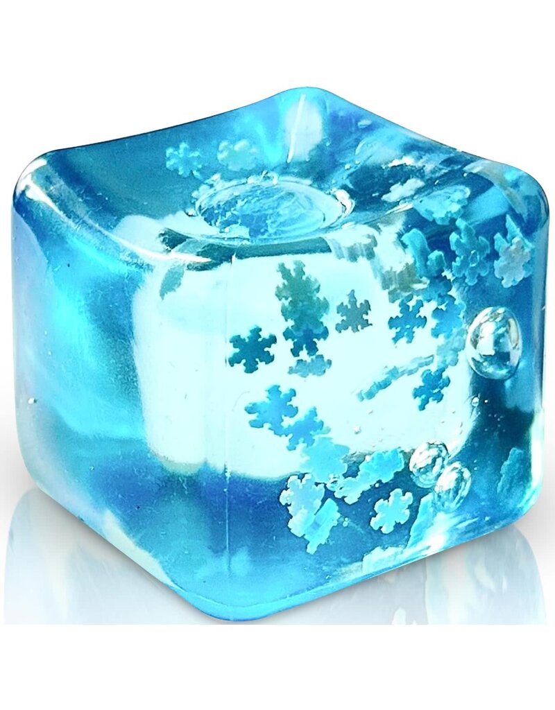 Cap Zone Blue Snowflake Glitter Cube Putty Filled Squishy - Squeez Ball