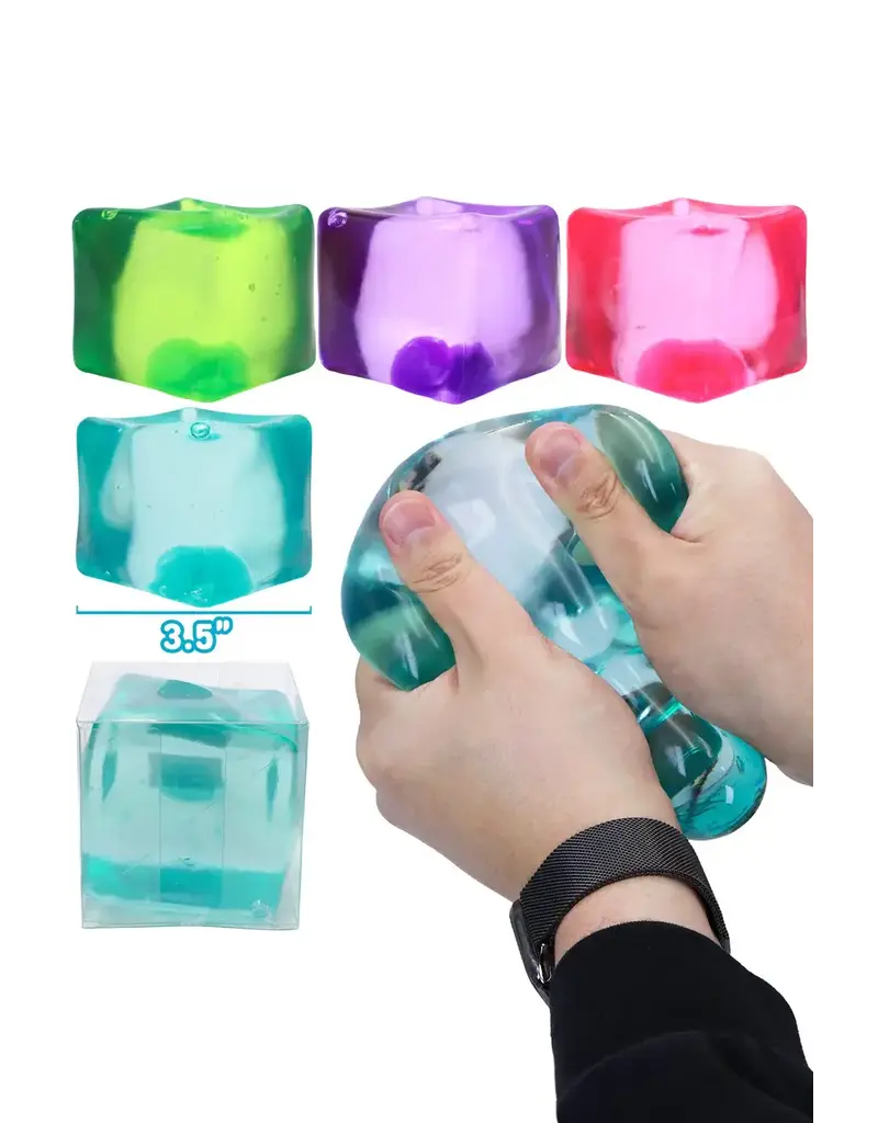 Cap Zone Jumbo Solid Color Clear Cube Maltose Putty Filled Squishy(Assorted Colors; Sold Individually)