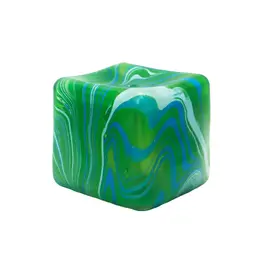 Cap Zone ( NO UPC) ( NO BOX) Colorful Marbled Cube Putty Filled Squishy -GREEN (Sold Individually)