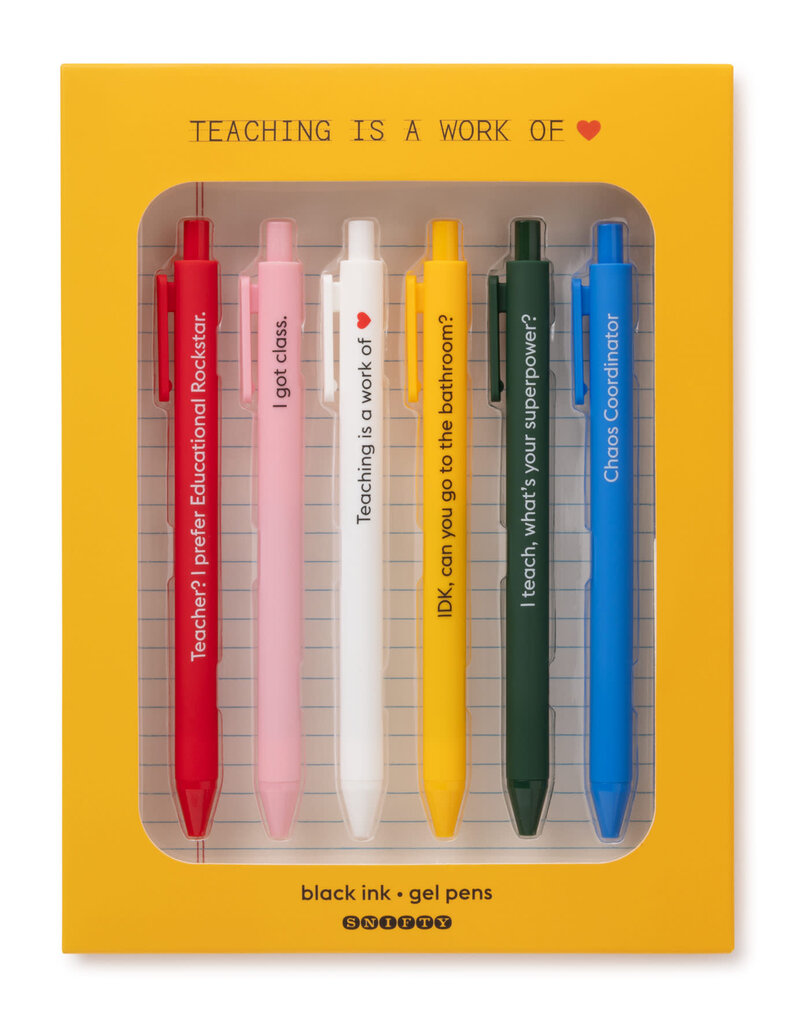 SNIFTY Teaching Is a Work Of ♡ Black Ink Gel Pens