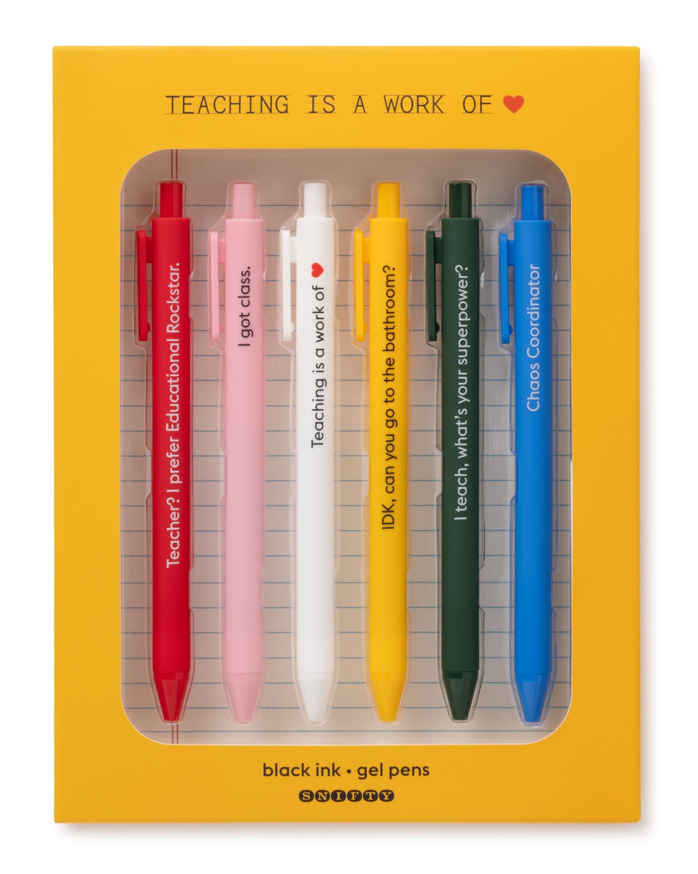 Teaching Is a Work Of ♡ Black Ink Gel Pens
