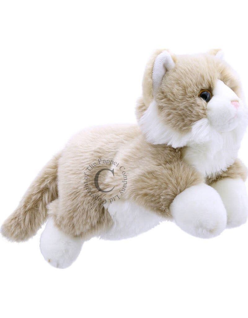 The Puppet Company Full-Bodied Animal Hand Puppet - Cat ( Beige & White)