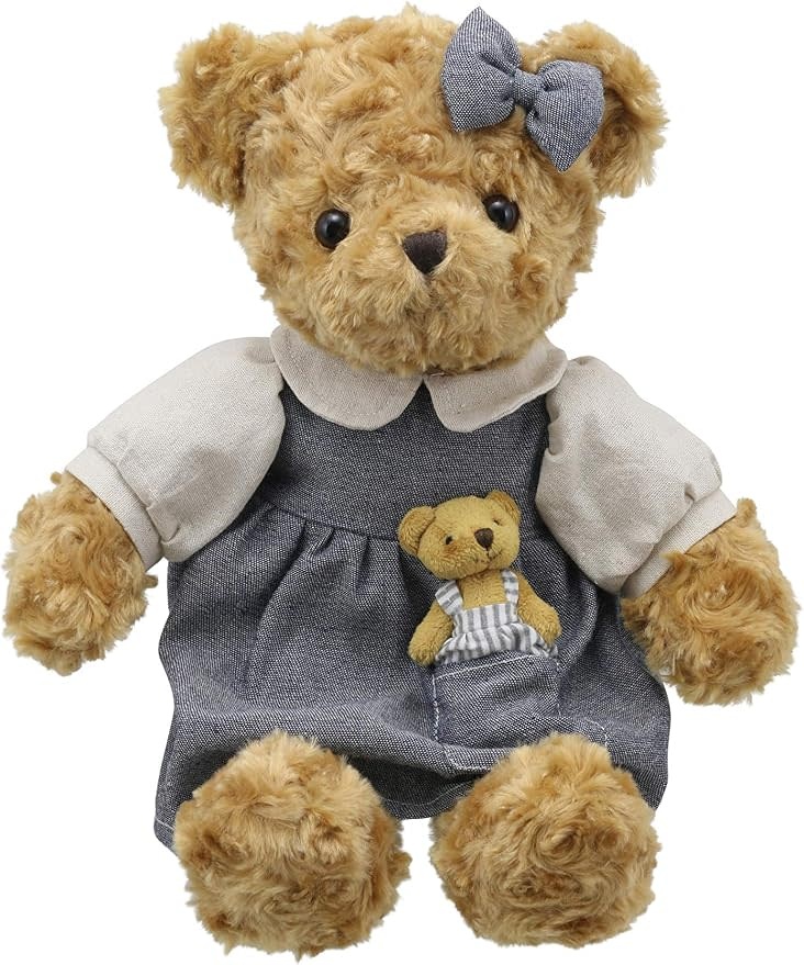 Dressed Plush Toy Animal - Bear (Mummy)