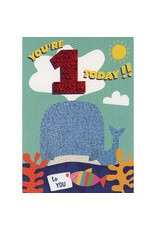 Paper House Production Card - Happy Birthday - You're 1 Today! Whale Foil Card