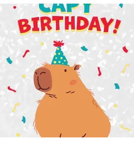 Paper House Production Card - Happy Birthday - Capy Birthday! - Capybara Foil Card
