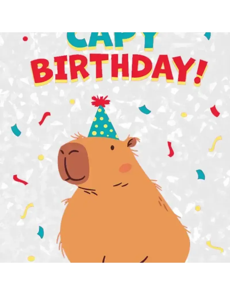 Paper House Production Card - Happy Birthday - Capy Birthday! - Capybara Foil Card