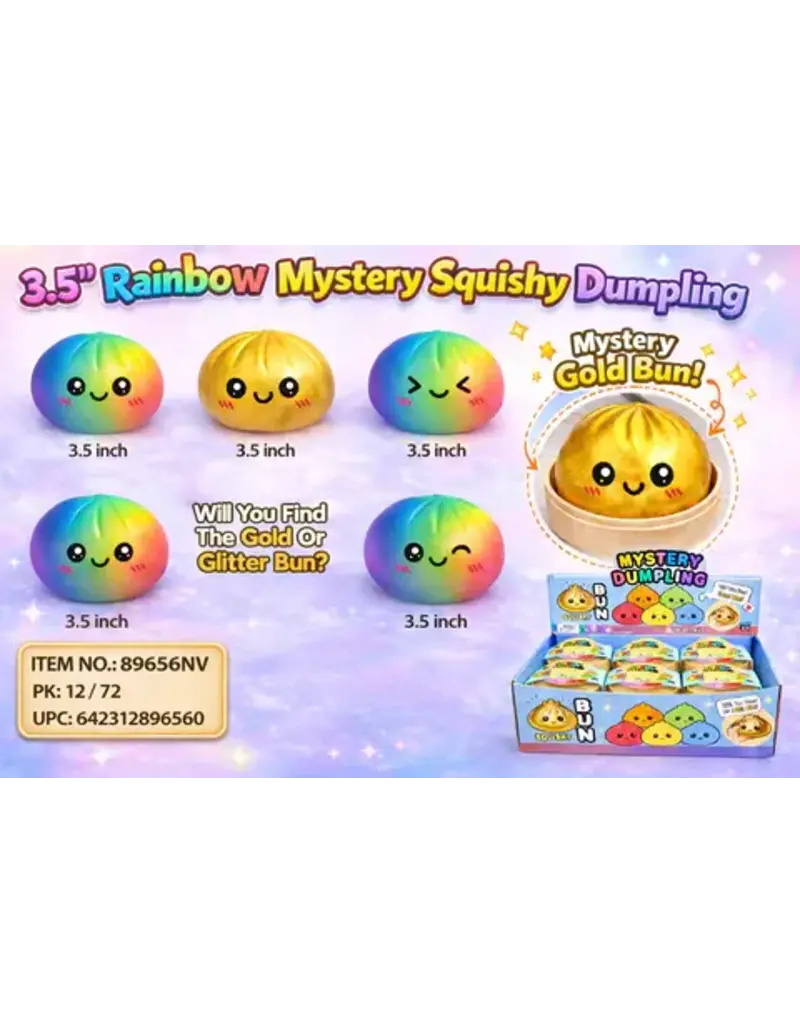 Jo's Dream Rainbow Dumpling -   Can You Find the Gold Bun ( Assorted Colors; Sold Individually)
