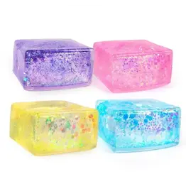 UZ Wholesale STore Glitter Stress Cube Squeeze Squish Glitter Tofu Aurora Malt