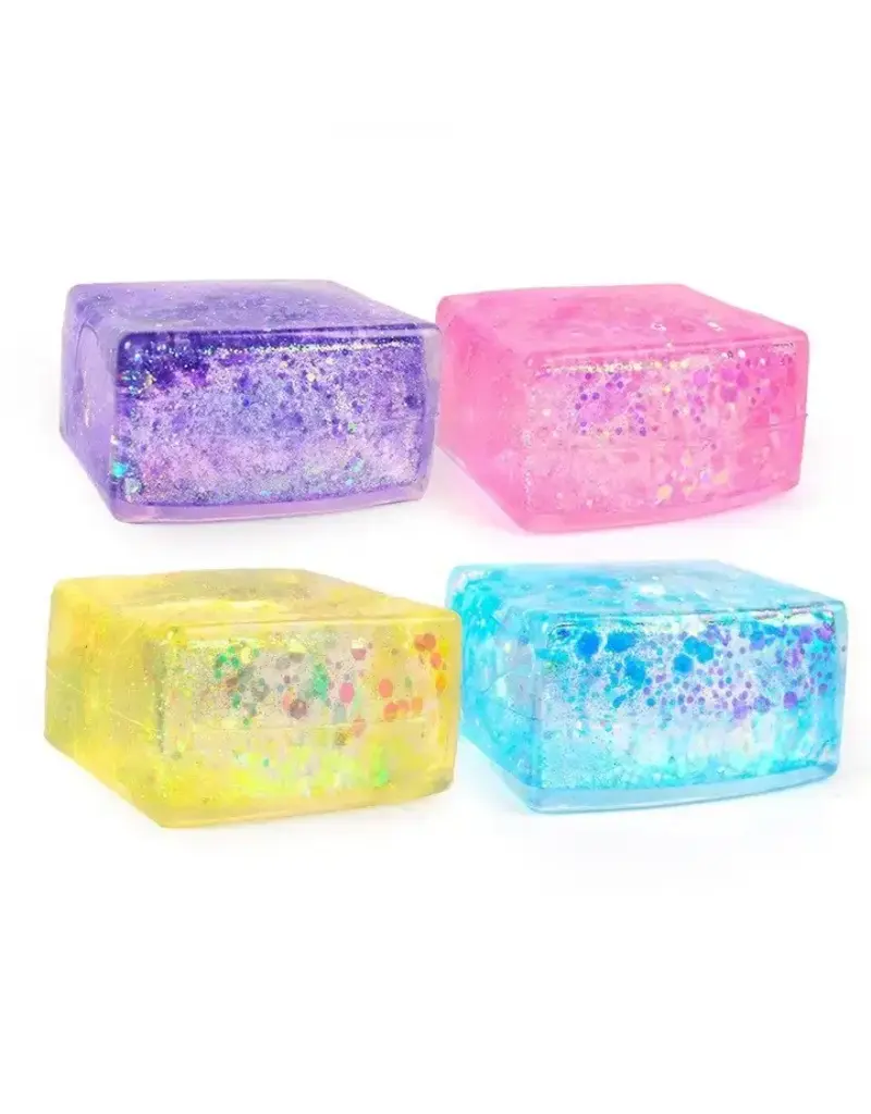 UZ Wholesale STore Glitter Stress Cube Squeeze Squish Glitter Tofu Aurora Malt