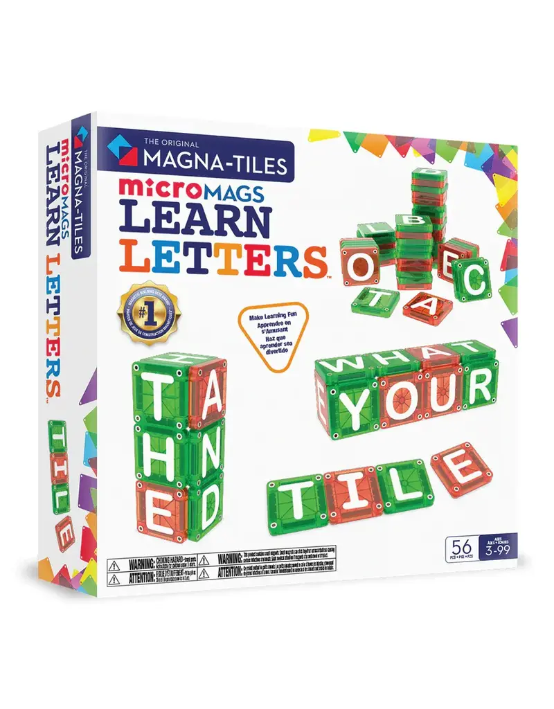 Magnatiles Magnetic Magna-Tiles microMAGS LEARN Letters (56 Piece Set)