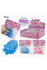 Cap Zone Popsicle Glitter Sticky Mochi Pom Pom Squishy Bag ( Sold Individually; Assorted Colors)