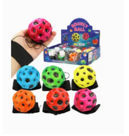 Cap Zone Rainbow Meteorite Bouncy Ball Gravity Return Ball ( Sold Individually; Assorted Colors)