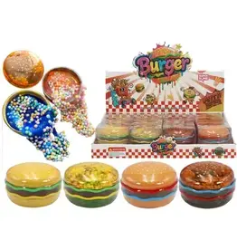 Cap Zone Hamburger Fast Food Shimmer Gel Slime Jar (Assorted)