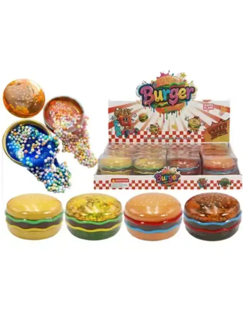 Cap Zone Hamburger Fast Food Shimmer Gel Slime Jar (Assorted)